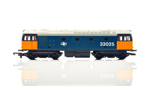 LIMA 00 GAUGE - CLASS 33 DIESEL 33025 LARGE LOGO BLUE YELLOW - BOXED