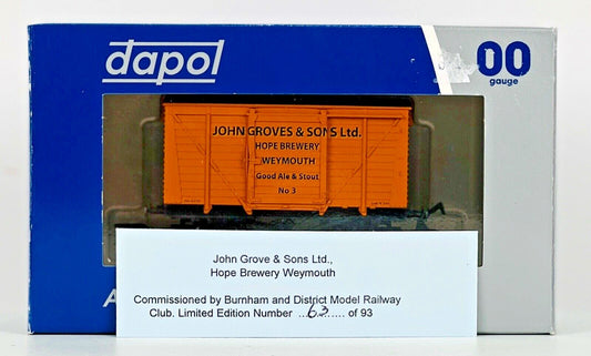 DAPOL 00 GAUGE - 'JOHN GROVES & SONS LTD' HOPE BREWERY (BURNHAM DMRC LIMITED ED)
