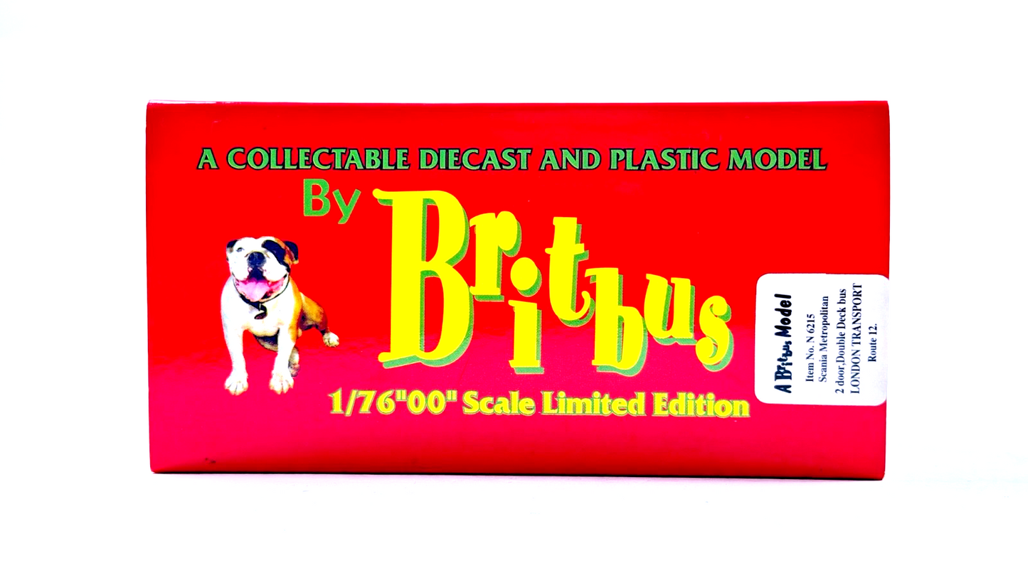 BRITBUS N6215 - 1/76 SCALE - SCANIA METROPOLITAN DOUBLE DECK LONDON TRANSPORT