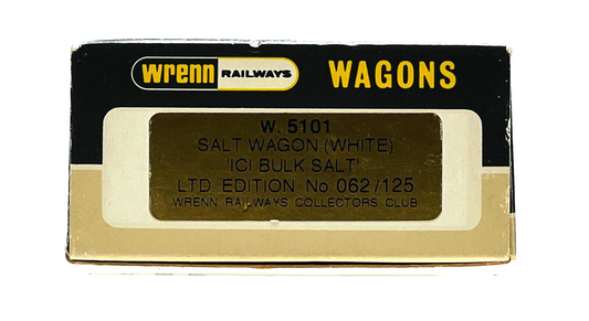 WRENN 00 GAUGE - W5101 - SALT WAGON (WHITE) ICI BULK SALT (COLLECTORS CLUB)
