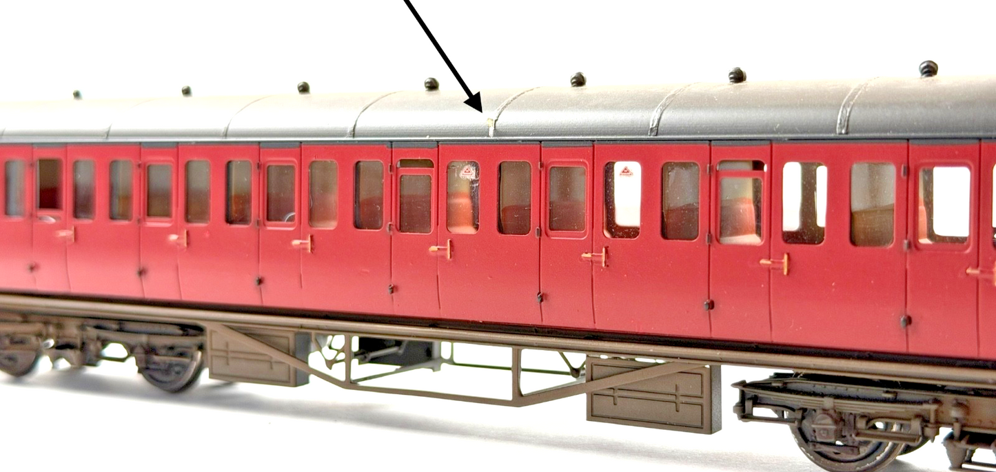 LARRY GODDARD 00 GAUGE BRASS KIT BUILT GWR DIA.121 CRIMSON SUBURBAN COACH W5476W
