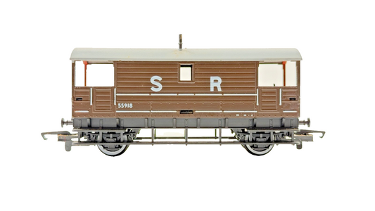 HORNBY 00 GAUGE - R029 - SR SOUTHERN BROWN BRAKE VAN 55918 BOXED