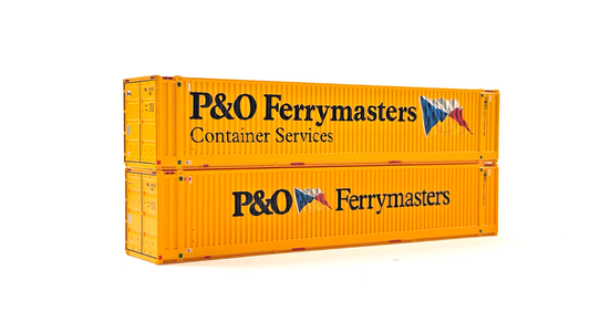 BACHMANN 00 GAUGE - 36-100 - 45FT CONTAINER (X2) P&O FERRYMASTERS YELLOW BOXED
