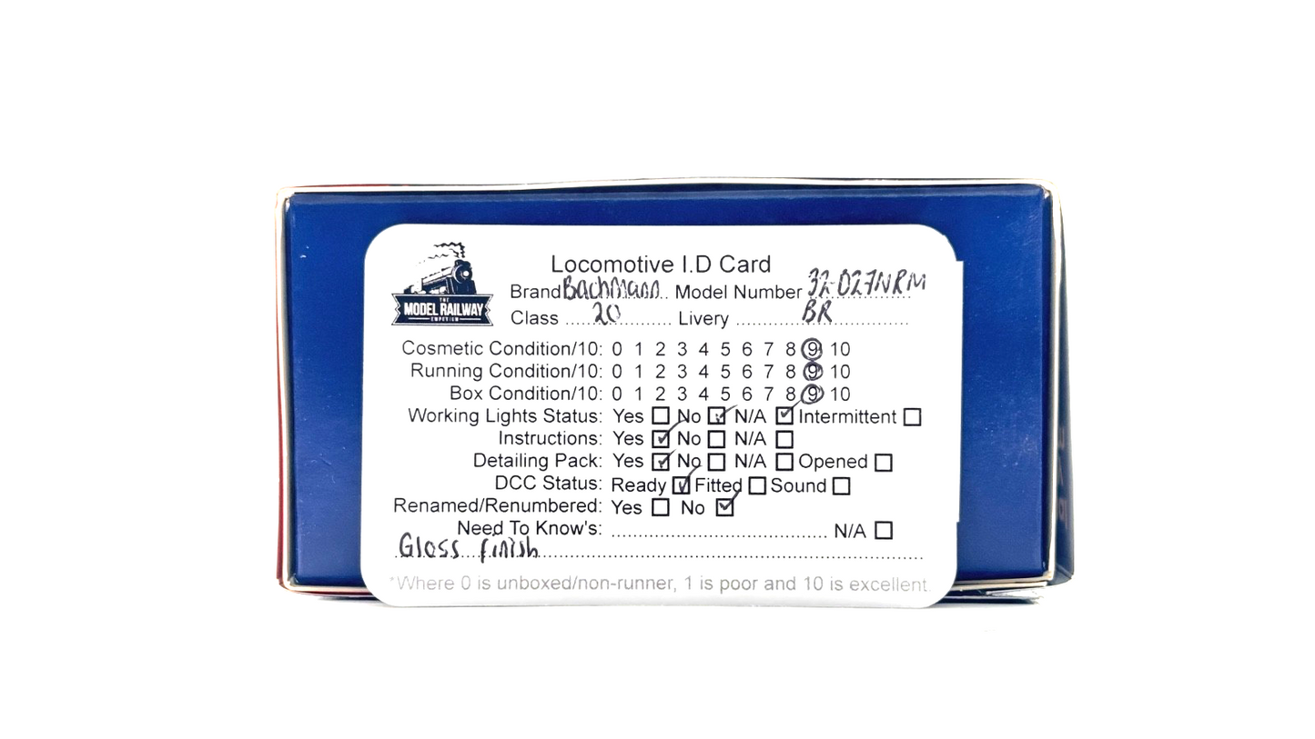 BACHMANN 00 GAUGE - 32-027NRM - CLASS 20 D8000 BR GREEN W/LADDER NRM GLOSS BOXED