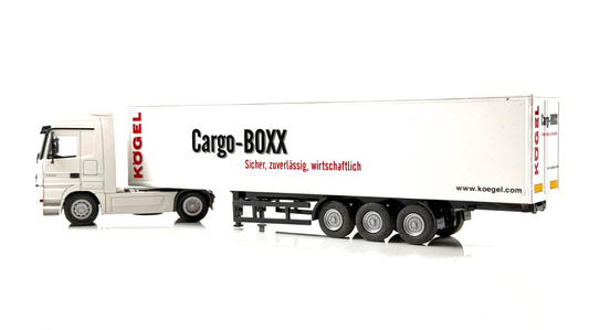 NZG 1/50 SCALE - MERCEDES BENZ ACTROS CARGO-BOXX KOEGEL LORRY BOXED