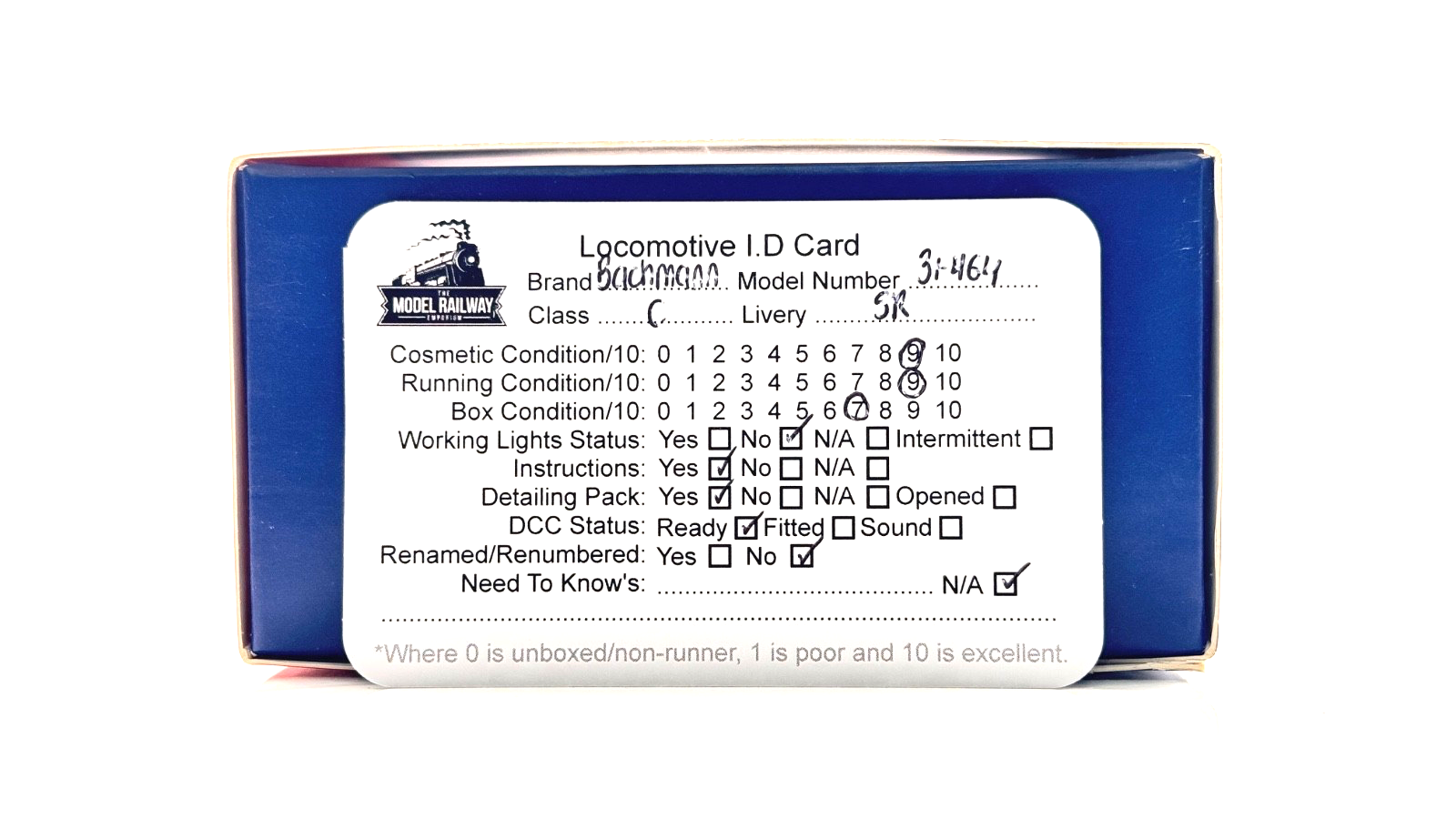 BACHMANN 00 GAUGE - 31-464 - C CLASS A593 SOUTHERN LINED BLACK LOCOMOTIVE BOXED