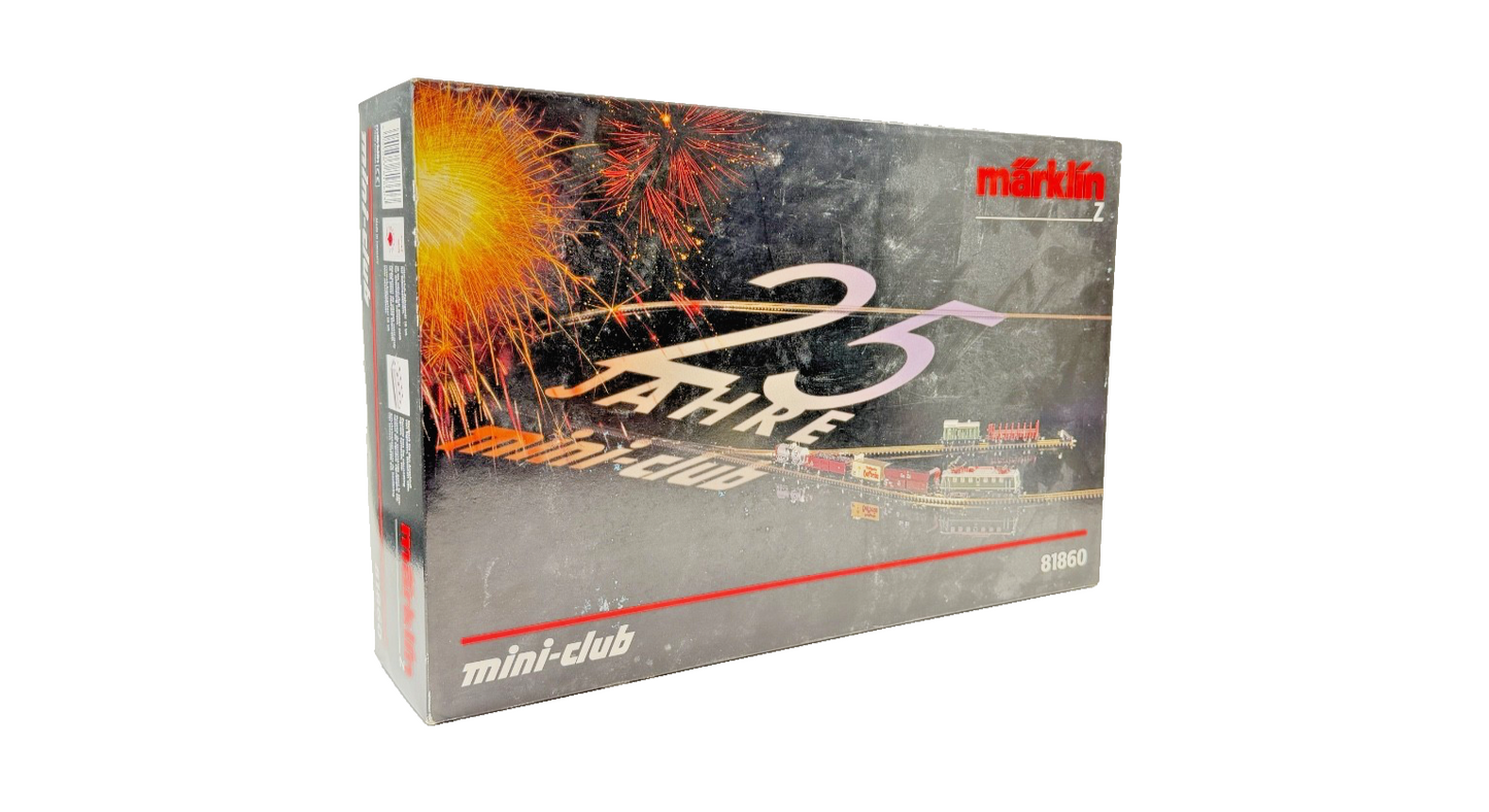 MARKLIN Z GAUGE 81860 - 25 YEARS MINI CLUB LOCO & FREIGHT STARTER SET INCOMPLETE