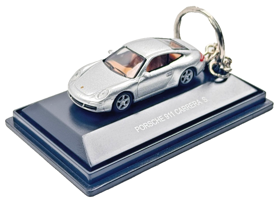 CARARAMA/M&S 1/87 SCALE - PORSCHE 911 CARRERA S SILVER KEYRING ACCESSORY