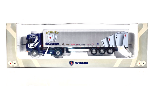 UNIVERSAL HOBBIES 1/50 - SCANIA R620 TRUCK & ATOUTS BRANDED TRAILER - BOXED
