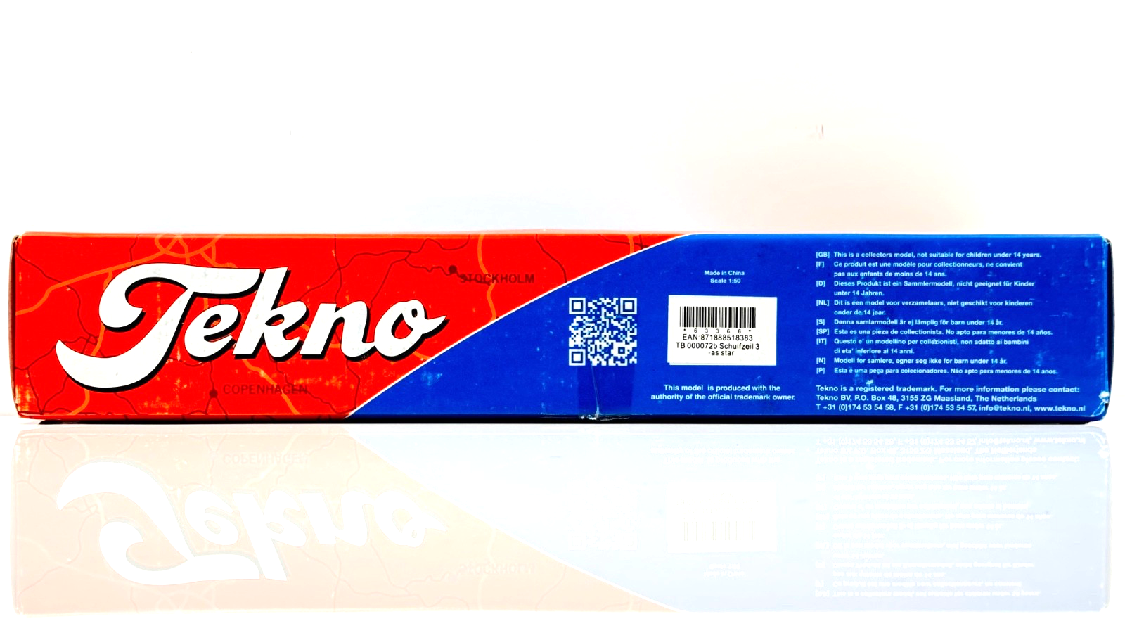 TEKNO 1/50 SCALE - 63366 - 3 AXLE CURTAINSIDE SEMI TRAILER PLAIN WHITE BOXED