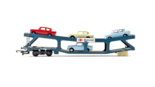 HORNBY 00 GAUGE - R6397 - MOTORAIL CAR TRANSPORTER INC 8 CARS BOXED