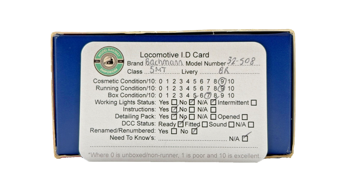 BACHMANN 00 GAUGE - 32-508 - STANDARD CLASS 5MT 73049 BR GREEN LATE CREST BOXED