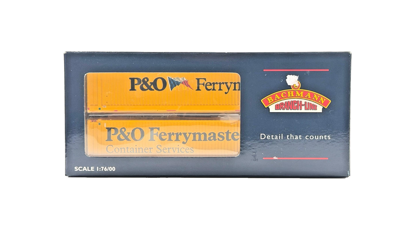 BACHMANN 00 GAUGE - 36-100 - 45FT CONTAINER (X2) P&O FERRYMASTERS YELLOW BOXED