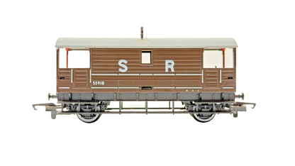 HORNBY 00 GAUGE - R029 - SR SOUTHERN BROWN BRAKE VAN 55918 BOXED