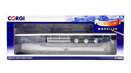 CORGI 1/50 SCALE - CC19911 - TRI AXLE FLATBED TRAILER WHITE BOXED