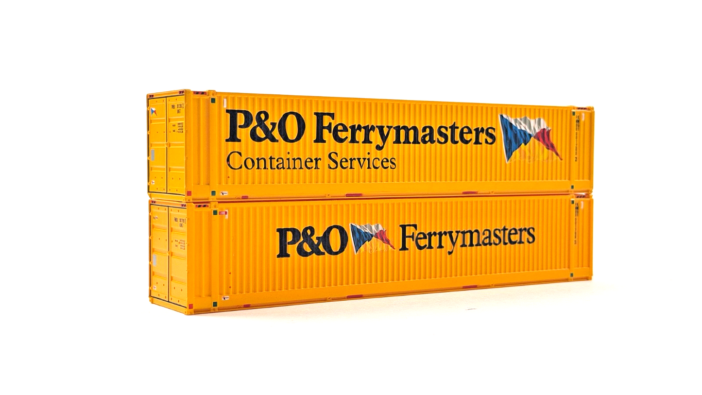 BACHMANN 00 GAUGE - 36-100 - 45FT CONTAINER (X2) P&O FERRYMASTERS YELLOW BOXED