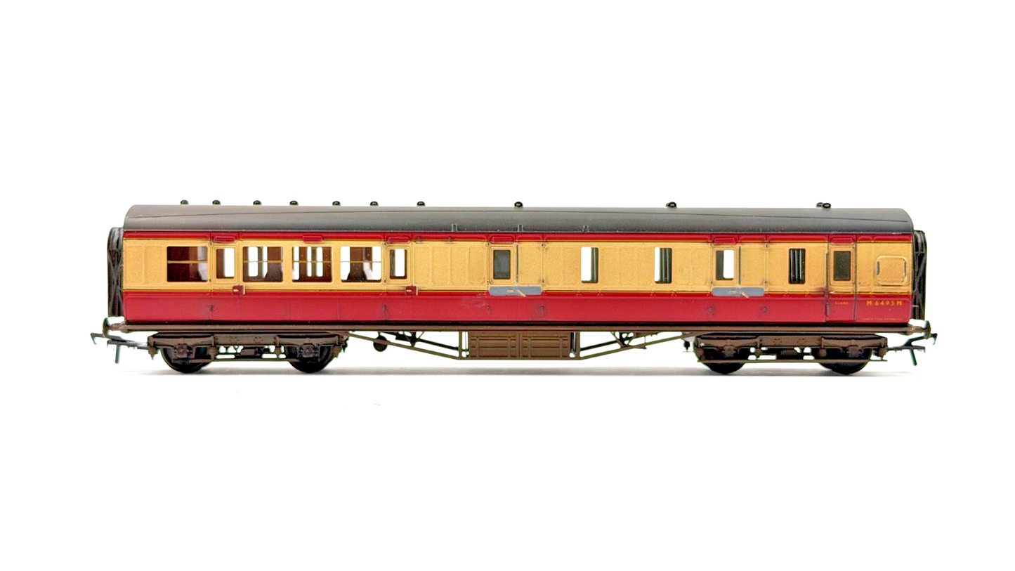 LARRY GODDARD 00 GAUGE BRASS KIT BUILT 57' EX LMS PERIOD CRIMSON/CR COACH M6493M