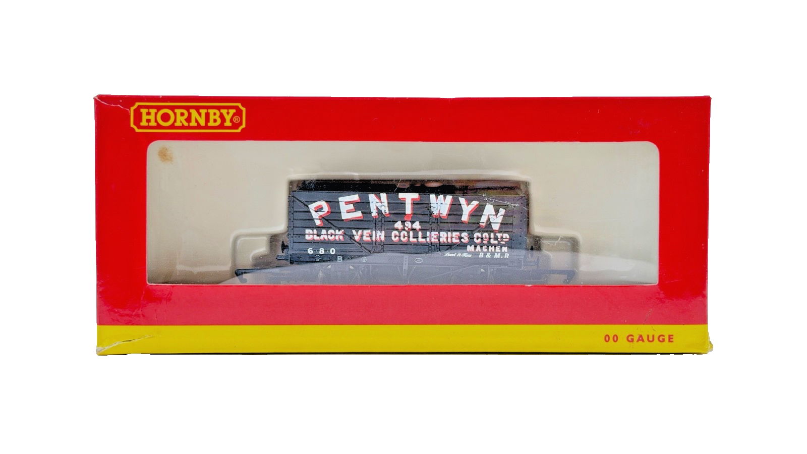HORNBY 00 GAUGE - R6578 - 7 PLANK WAGON PENTWYN BLACK VEIN COLLIERIES IMPERFECT