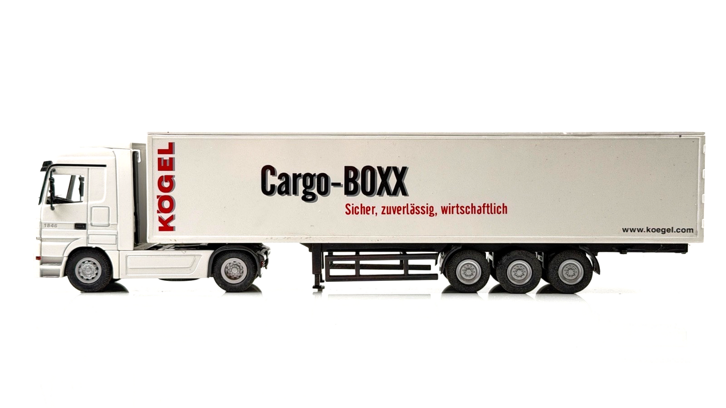 NZG 1/50 SCALE - MERCEDES BENZ ACTROS CARGO-BOXX KOEGEL LORRY BOXED