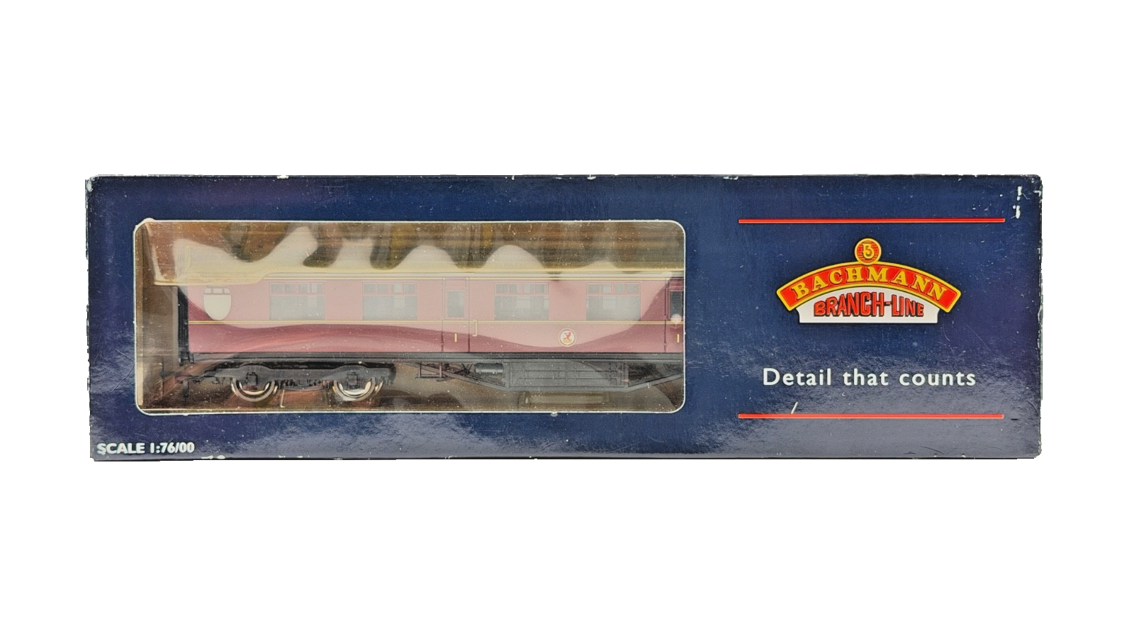 BACHMANN 00 GAUGE - 34-478 - 63FT THOMPSON 1ST CORRIDOR MAROON BR COACH BOXED