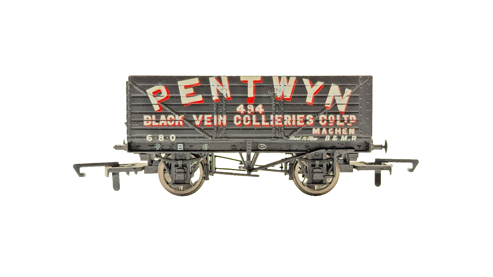 HORNBY 00 GAUGE - R6578 - 7 PLANK WAGON PENTWYN BLACK VEIN COLLIERIES IMPERFECT