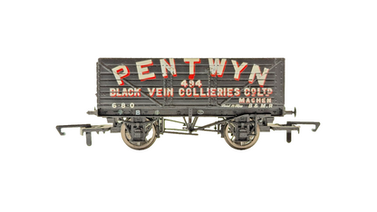HORNBY 00 GAUGE - R6578 - 7 PLANK WAGON PENTWYN BLACK VEIN COLLIERIES IMPERFECT