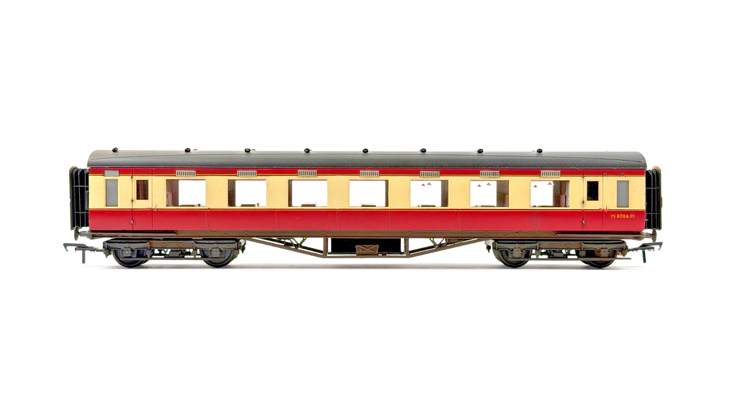LARRY GODDARD 00 GAUGE BRASS KIT BUILT D.1807 BR CRIMSON CREAM COACH M8706M