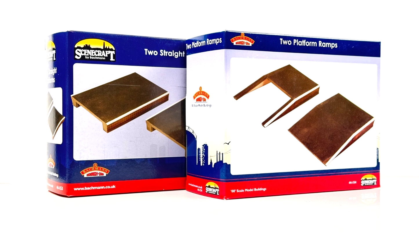 BACHMANN 00 GAUGE SCENECRAFT - 44-153/44-154 - STRAIGHT PLATFORM & RAMPS - BOXED