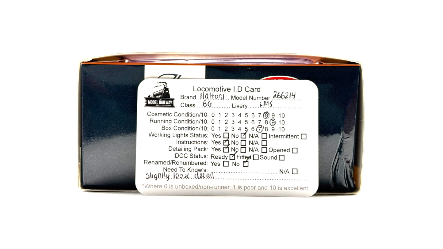 HELJAN HATTONS 00 GAUGE - 266214 - BEYER GARRATT LMS BLACK 4984 LIGHT WEATHERED