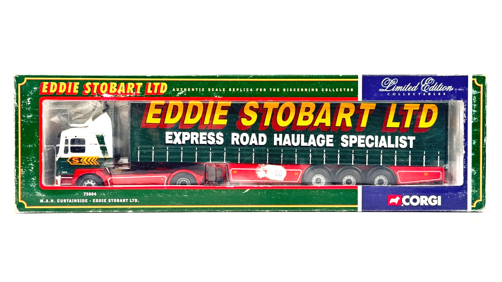 CORGI 1/50 SCALE - 75804 - MAN CURTAINSIDE EDDIE STOBART LTD LORRY - BOXED