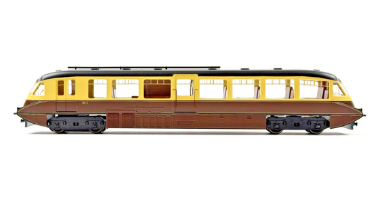 DAPOL 00 GAUGE - 4D-011-007 - STREAMLINED RAILCAR W11 BR LINED CHOCOLATE & CREAM