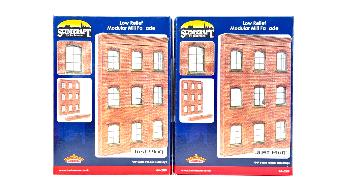 BACHMANN 00 GAUGE SCENECRAFT - 44-289 - LOW RELIEF MODULAR MILL FACADE X 2