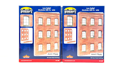 BACHMANN 00 GAUGE SCENECRAFT - 44-289 - LOW RELIEF MODULAR MILL FACADE X 2