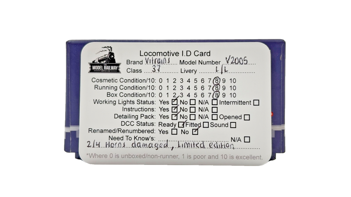 VITRAINS 00 GAUGE - 2005 - CLASS 37 DIESEL 37428 LARGE LOGO DAVID LLOYD GEORGE