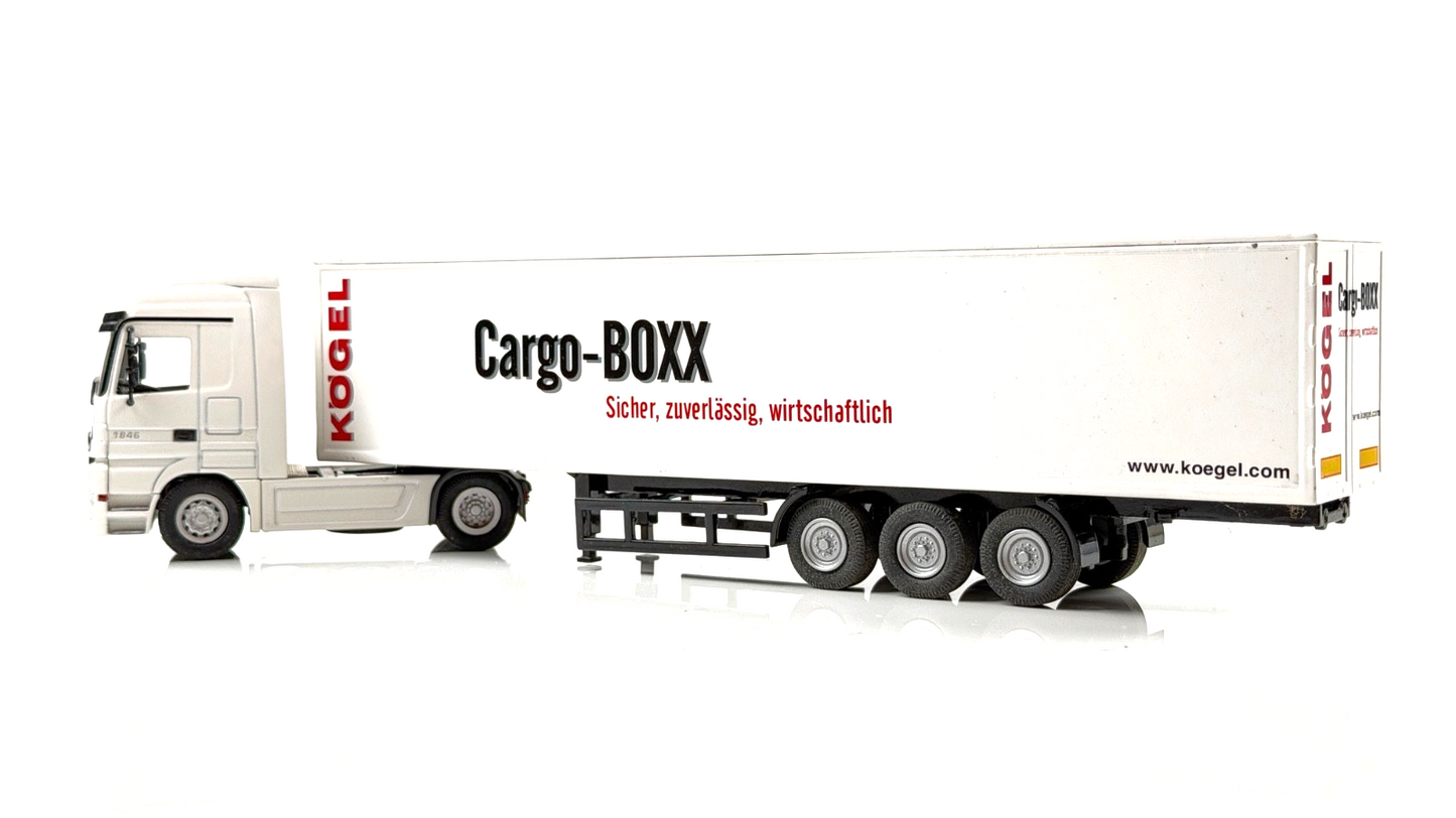 NZG 1/50 SCALE - MERCEDES BENZ ACTROS CARGO-BOXX KOEGEL LORRY BOXED