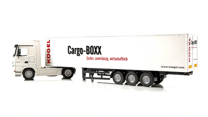 NZG 1/50 SCALE - MERCEDES BENZ ACTROS CARGO-BOXX KOEGEL LORRY BOXED