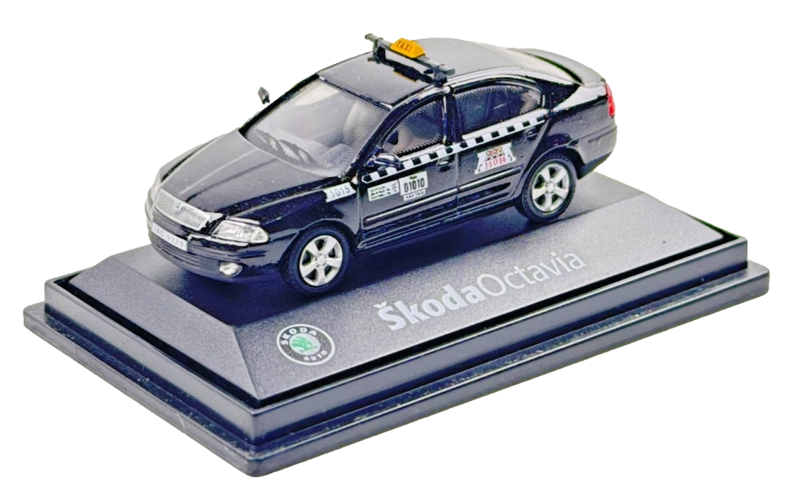 ABREX 1/72 SCALE - SKODA OCTAVIA BLACK SALOON TAXI - BOXED