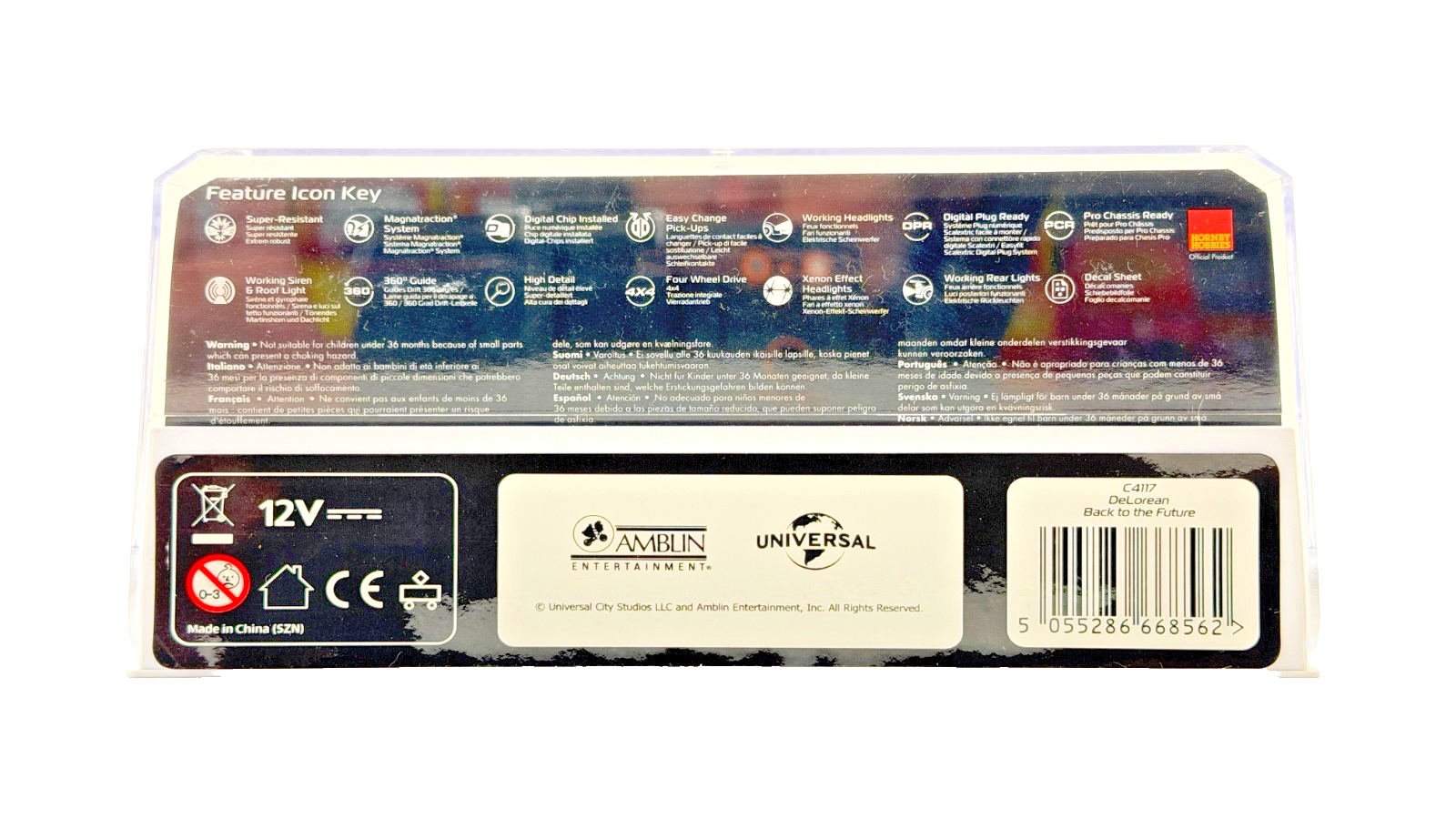 SCALEXTRIC 1:32 SCALE SLOT CAR C4117 - DELOREAN BACK TO THE FUTURE CAR BOXED