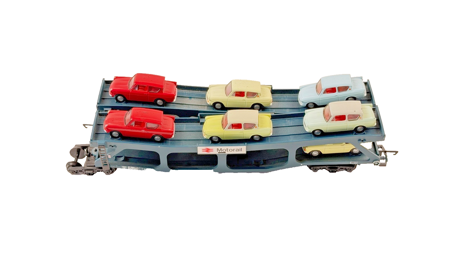 HORNBY 00 GAUGE - R6397 - MOTORAIL CAR TRANSPORTER INC 8 CARS BOXED