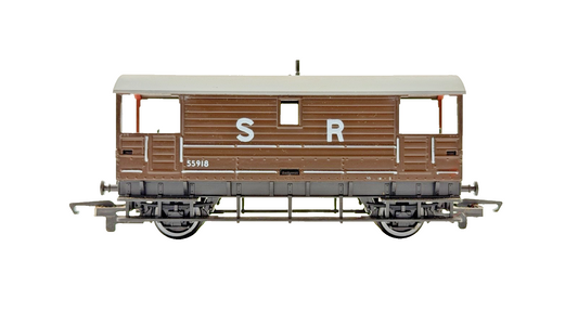 HORNBY 00 GAUGE - R029 - SR SOUTHERN BROWN BRAKE VAN 55918 BOXED