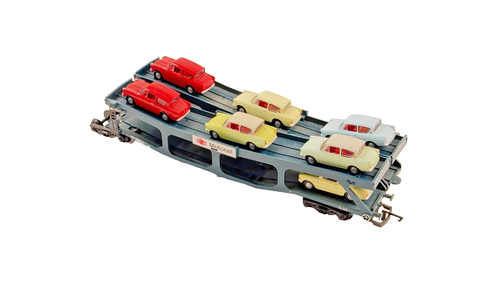 HORNBY 00 GAUGE - R6397 - MOTORAIL CAR TRANSPORTER INC 8 CARS BOXED