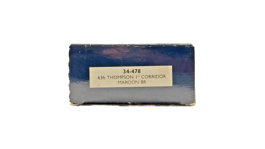 BACHMANN 00 GAUGE - 34-478 - 63FT THOMPSON 1ST CORRIDOR MAROON BR COACH BOXED
