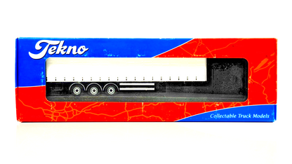 TEKNO 1/50 SCALE - 63366 - 3 AXLE CURTAINSIDE SEMI TRAILER PLAIN WHITE BOXED