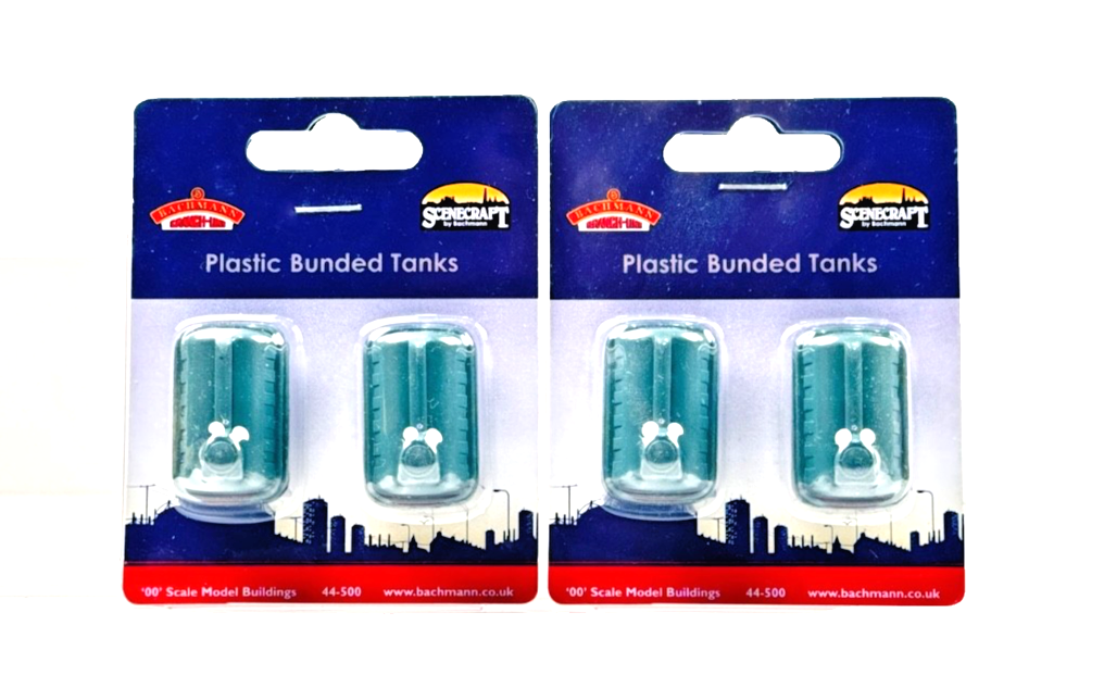 BACHMANN 00 GAUGE SCENECRAFT - 44-500 - PLASTIC BUNDED TANKS - NEW X 2 PACKS