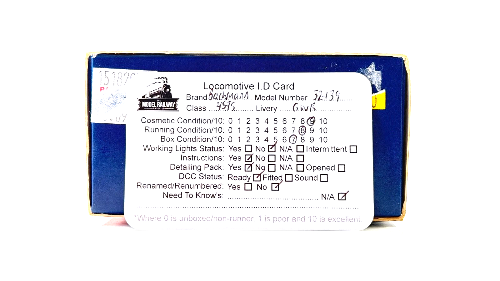 BACHMANN 00 GAUGE - 32-139 - CLASS 4575 PRAIRIE TANK 5513 GWR GREEN - BOXED