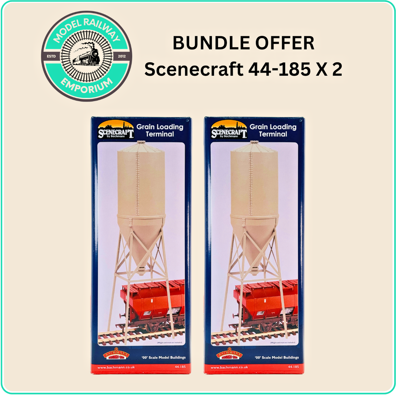 BACHMANN 00 GAUGE SCENECRAFT - 44-185 - GRAIN LOADING TERMINAL - NEW BOXED X 2