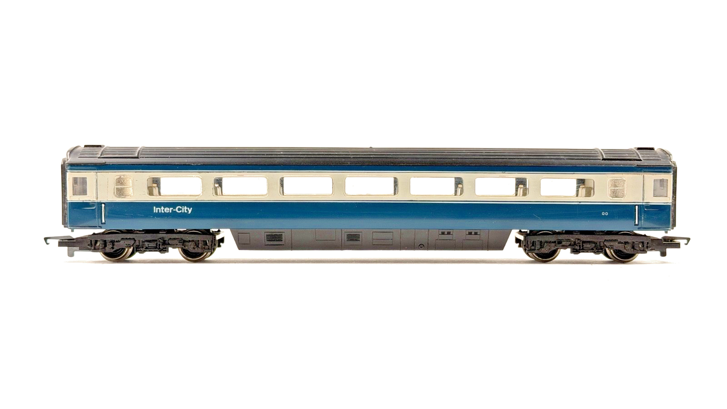 HORNBY 00 GAUGE - RAKE OF 4 INTERCITY 125 BLUE YELLOW PASSENGER COACHES UNBOXED