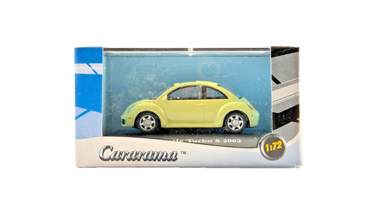 CARARAMA 1/72 SCALE - VW VOLKSWAGEN BEETLE TURBO S 2002 YELLOW GREEN - BOXED
