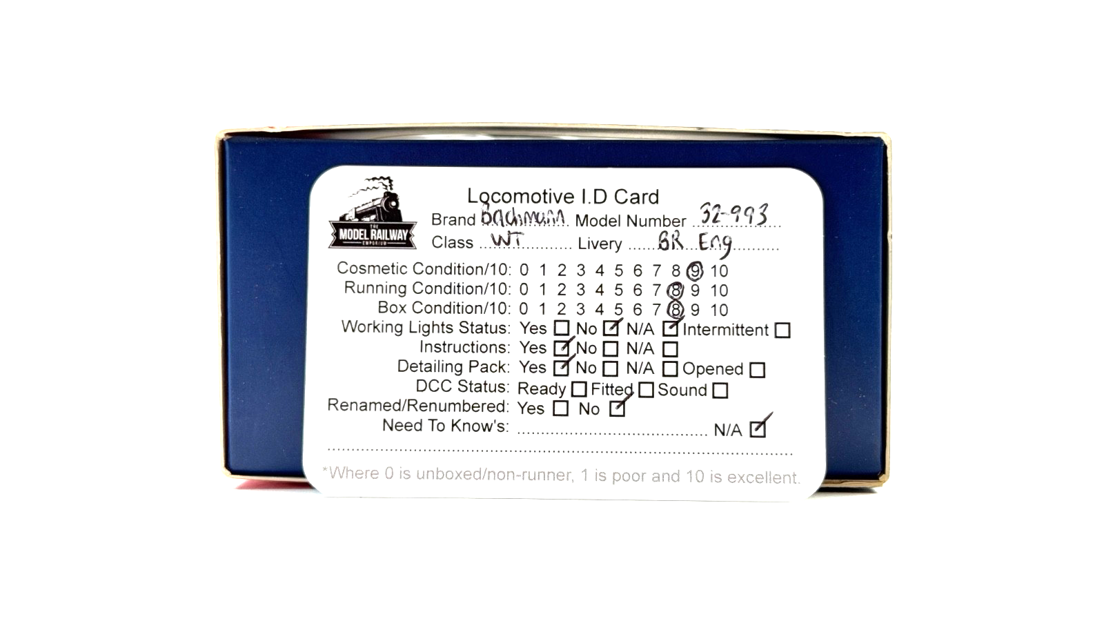 BACHMANN 00 GAUGE - 32-993 - WICKHAM TROLLEY CAR ENGINEERS YELLOW WASP STRIPES