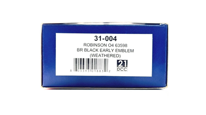 BACHMANN 00 GAUGE - 31-004 - ROBINSON O4 63598 BR BLACK EARLY EMBLEM (WEATHERED)